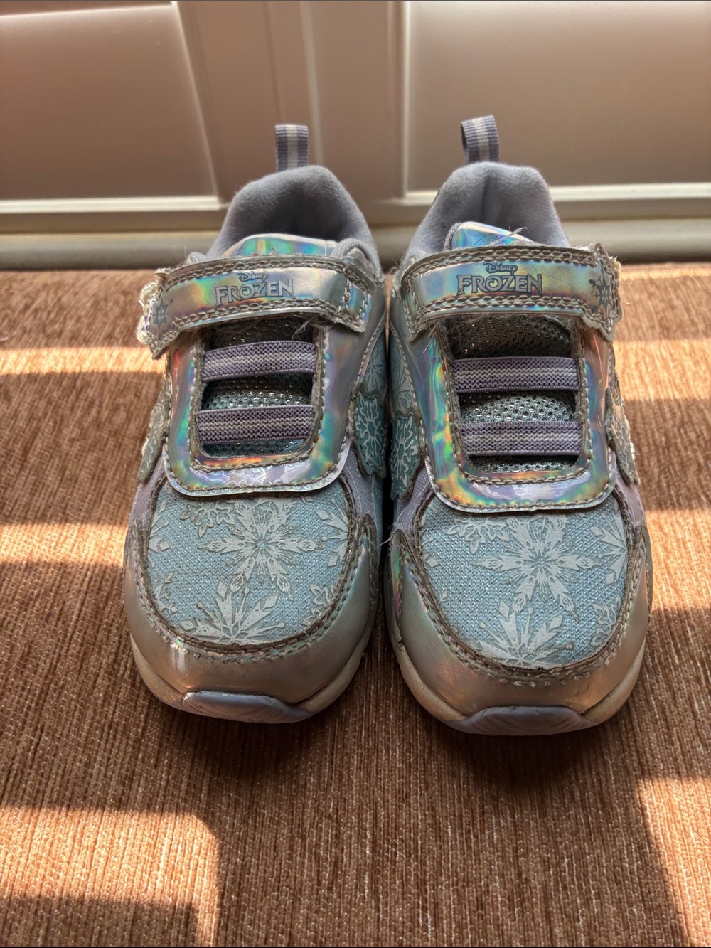 Iridescent Silver-Lavender Kids Sneakers